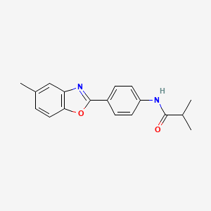 2-methyl-N-[4-(5-methyl-1,3-benzoxazol-2-yl)phenyl]propanamide