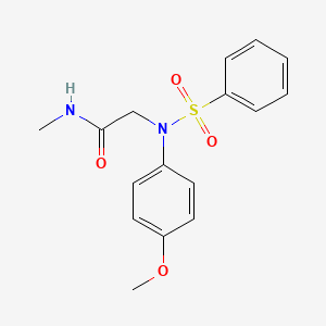 molecular formula C16H18N2O4S B5721360 N~2~-(4-methoxyphenyl)-N~1~-methyl-N~2~-(phenylsulfonyl)glycinamide 