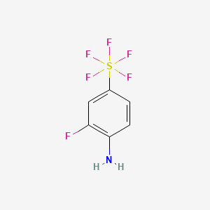molecular formula C6H5F6NS B572140 2-氟-4-(五氟硫)苯胺 CAS No. 1240257-25-3