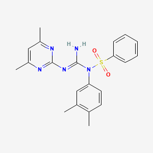 molecular formula C21H23N5O2S B5721409 N-(3,4-dimethylphenyl)-N-[[(4,6-dimethyl-2-pyrimidinyl)amino](imino)methyl]benzenesulfonamide 