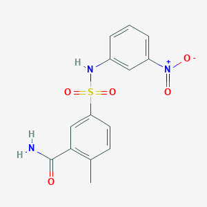 molecular formula C14H13N3O5S B5721418 2-methyl-5-{[(3-nitrophenyl)amino]sulfonyl}benzamide 