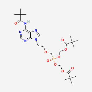 molecular formula C25H40N5O9P B572143 ((((2-(6-Pivalamido-9H-purin-9-yl)ethoxy)methyl)phosphoryl)bis(oxy))bis(methylene) bis(2,2-dimethylpropanoate) CAS No. 1215101-40-8