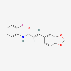 molecular formula C16H12FNO3 B5721431 3-(1,3-benzodioxol-5-yl)-N-(2-fluorophenyl)acrylamide 