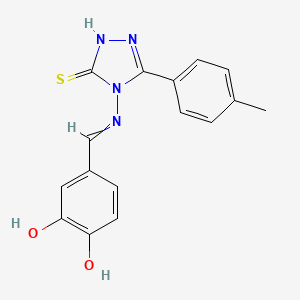 molecular formula C16H14N4O2S B5721453 4-({[3-mercapto-5-(4-methylphenyl)-4H-1,2,4-triazol-4-yl]imino}methyl)-1,2-benzenediol 