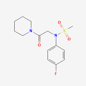 molecular formula C14H19FN2O3S B5721459 N-(4-fluorophenyl)-N-[2-oxo-2-(1-piperidinyl)ethyl]methanesulfonamide 