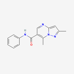 molecular formula C15H14N4O B5721466 2,7-dimethyl-N-phenylpyrazolo[1,5-a]pyrimidine-6-carboxamide 