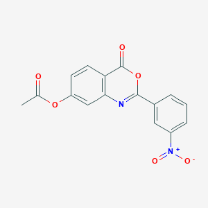 2-(3-nitrophenyl)-4-oxo-4H-3,1-benzoxazin-7-yl acetate