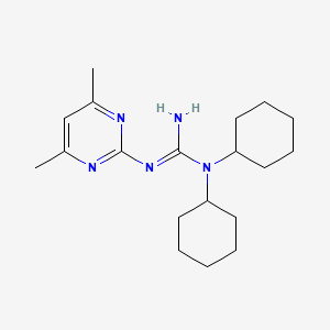 molecular formula C19H31N5 B5721486 N,N-dicyclohexyl-N'-(4,6-dimethyl-2-pyrimidinyl)guanidine 