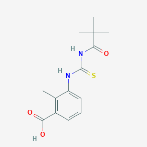 molecular formula C14H18N2O3S B5721489 3-({[(2,2-dimethylpropanoyl)amino]carbonothioyl}amino)-2-methylbenzoic acid 