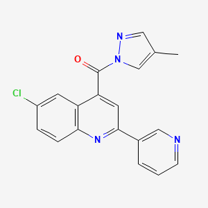 molecular formula C19H13ClN4O B5721501 6-chloro-4-[(4-methyl-1H-pyrazol-1-yl)carbonyl]-2-(3-pyridinyl)quinoline 