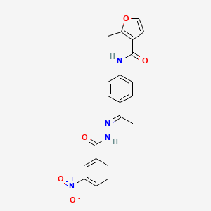 molecular formula C21H18N4O5 B5721504 2-methyl-N-{4-[N-(3-nitrobenzoyl)ethanehydrazonoyl]phenyl}-3-furamide 