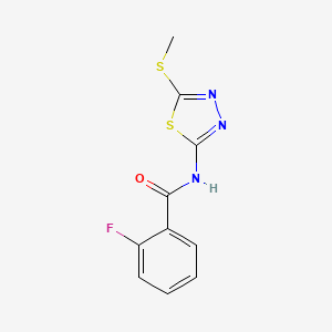 molecular formula C10H8FN3OS2 B5721511 2-fluoro-N-[5-(methylthio)-1,3,4-thiadiazol-2-yl]benzamide 