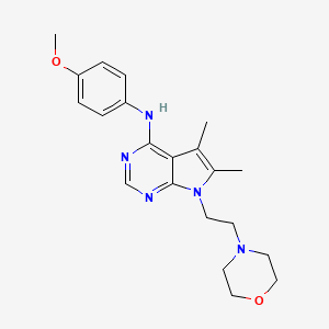 molecular formula C21H27N5O2 B5721524 N-(4-methoxyphenyl)-5,6-dimethyl-7-[2-(4-morpholinyl)ethyl]-7H-pyrrolo[2,3-d]pyrimidin-4-amine 