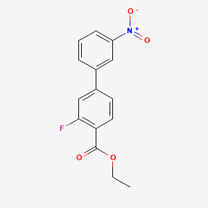 molecular formula C15H12FNO4 B572155 Ethyl 2-fluoro-4-(3-nitrophenyl)benzoate CAS No. 1365271-87-9