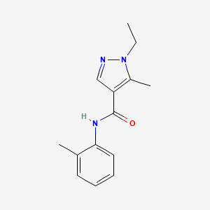 molecular formula C14H17N3O B5721574 1-ethyl-5-methyl-N-(2-methylphenyl)-1H-pyrazole-4-carboxamide 