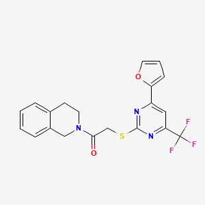 2-({[4-(2-furyl)-6-(trifluoromethyl)-2-pyrimidinyl]thio}acetyl)-1,2,3,4-tetrahydroisoquinoline