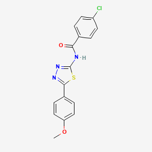molecular formula C16H12ClN3O2S B5721610 4-chloro-N-[5-(4-methoxyphenyl)-1,3,4-thiadiazol-2-yl]benzamide 