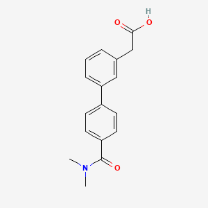 molecular formula C17H17NO3 B572163 3-[4-(Dimethylcarbamoyl)phenyl]phenylacetic acid CAS No. 1334500-12-7