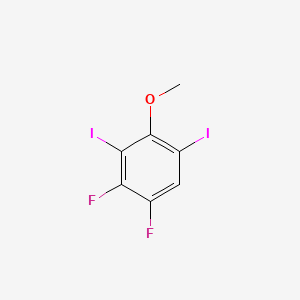 molecular formula C7H4F2I2O B572164 1,2-二氟-3,5-二碘-4-甲氧基苯 CAS No. 1228093-55-7
