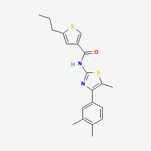 molecular formula C20H22N2OS2 B5721668 N-[4-(3,4-dimethylphenyl)-5-methyl-1,3-thiazol-2-yl]-5-propyl-3-thiophenecarboxamide 