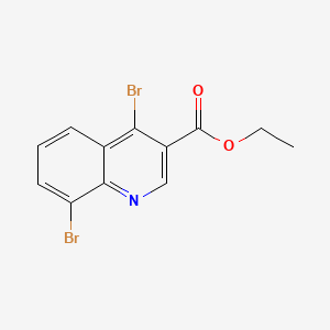 molecular formula C12H9Br2NO2 B572168 Ethyl 4,8-dibromoquinoline-3-carboxylate CAS No. 1242260-69-0