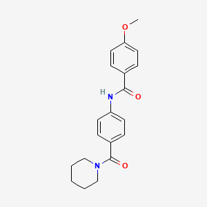 molecular formula C20H22N2O3 B5721687 4-methoxy-N-[4-(1-piperidinylcarbonyl)phenyl]benzamide 