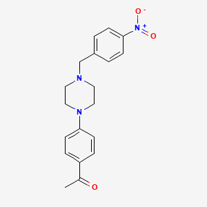 molecular formula C19H21N3O3 B5721715 1-{4-[4-(4-nitrobenzyl)-1-piperazinyl]phenyl}ethanone 