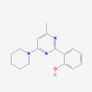 molecular formula C16H19N3O B5721722 2-[4-methyl-6-(1-piperidinyl)-2-pyrimidinyl]phenol 