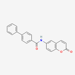 molecular formula C22H15NO3 B5721738 N-(2-oxo-2H-chromen-6-yl)-4-biphenylcarboxamide 