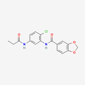 molecular formula C17H15ClN2O4 B5721768 N-[2-chloro-5-(propionylamino)phenyl]-1,3-benzodioxole-5-carboxamide 