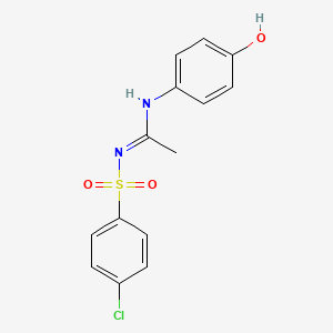 molecular formula C14H13ClN2O3S B5721787 N'-[(4-chlorophenyl)sulfonyl]-N-(4-hydroxyphenyl)ethanimidamide 