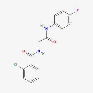 molecular formula C15H12ClFN2O2 B5721818 2-chloro-N-{2-[(4-fluorophenyl)amino]-2-oxoethyl}benzamide 