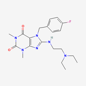 molecular formula C20H27FN6O2 B5721824 8-{[2-(diethylamino)ethyl]amino}-7-(4-fluorobenzyl)-1,3-dimethyl-3,7-dihydro-1H-purine-2,6-dione 
