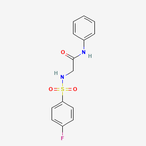 molecular formula C14H13FN2O3S B5721827 N~2~-[(4-fluorophenyl)sulfonyl]-N~1~-phenylglycinamide 