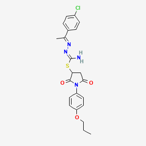 2,5-dioxo-1-(4-propoxyphenyl)-3-pyrrolidinyl 2-[1-(4-chlorophenyl)ethylidene]hydrazinecarbimidothioate