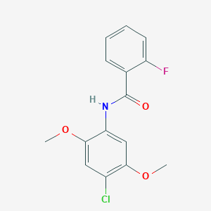 molecular formula C15H13ClFNO3 B5721860 N-(4-chloro-2,5-dimethoxyphenyl)-2-fluorobenzamide CAS No. 326902-10-7