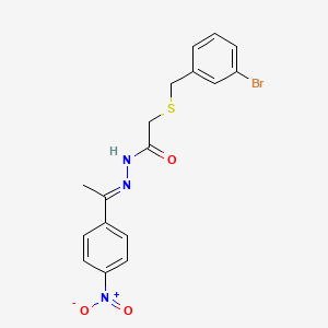 molecular formula C17H16BrN3O3S B5721863 2-[(3-bromobenzyl)thio]-N'-[1-(4-nitrophenyl)ethylidene]acetohydrazide 