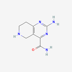 molecular formula C8H11N5O B572188 2-氨基-5,6,7,8-四氢吡啶并[4,3-d]嘧啶-4-甲酰胺 CAS No. 1223748-53-5