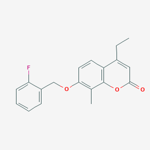 molecular formula C19H17FO3 B5721885 4-ethyl-7-[(2-fluorobenzyl)oxy]-8-methyl-2H-chromen-2-one 