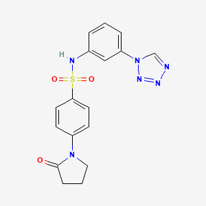 molecular formula C17H16N6O3S B5721897 4-(2-oxo-1-pyrrolidinyl)-N-[3-(1H-tetrazol-1-yl)phenyl]benzenesulfonamide 