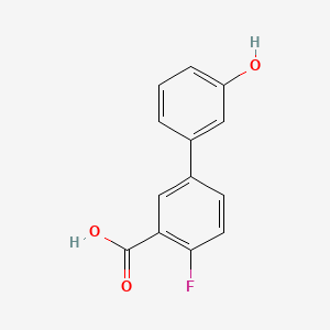 molecular formula C13H9FO3 B572192 2-氟-5-(3-羟基苯基)苯甲酸 CAS No. 1261938-23-1