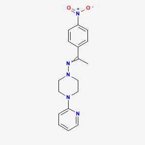 molecular formula C17H19N5O2 B5721926 N-[1-(4-nitrophenyl)ethylidene]-4-(2-pyridinyl)-1-piperazinamine 