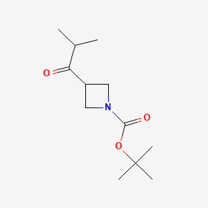 molecular formula C12H21NO3 B572193 Tert-butyl 3-isobutyrylazetidine-1-carboxylate CAS No. 1257294-26-0