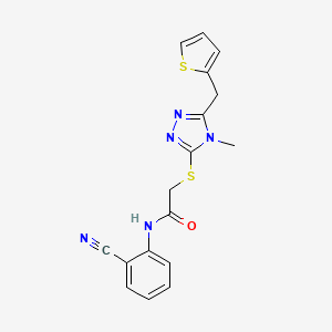 molecular formula C17H15N5OS2 B5721966 N-(2-CYANOPHENYL)-2-{[4-METHYL-5-(2-THIENYLMETHYL)-4H-1,2,4-TRIAZOL-3-YL]SULFANYL}ACETAMIDE 