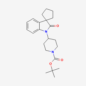 molecular formula C22H30N2O3 B572197 tert-Butyl 4-(2'-oxospiro[cyclopentane-1,3'-indolin]-1'-yl)piperidine-1-carboxylate CAS No. 1358667-58-9
