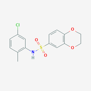 molecular formula C15H14ClNO4S B5721976 N-(5-chloro-2-methylphenyl)-2,3-dihydro-1,4-benzodioxine-6-sulfonamide 