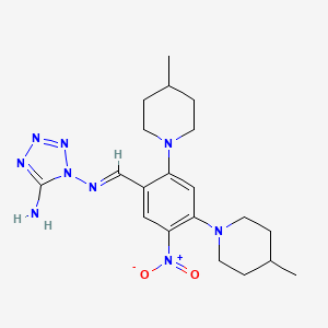 N~1~-[2,4-bis(4-methyl-1-piperidinyl)-5-nitrobenzylidene]-1H-tetrazole-1,5-diamine