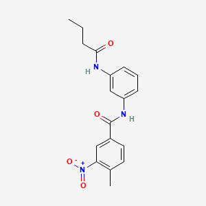molecular formula C18H19N3O4 B5722070 N-[3-(butyrylamino)phenyl]-4-methyl-3-nitrobenzamide 