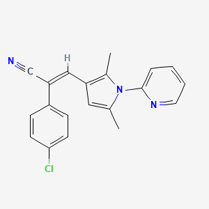 molecular formula C20H16ClN3 B5722075 2-(4-chlorophenyl)-3-[2,5-dimethyl-1-(2-pyridinyl)-1H-pyrrol-3-yl]acrylonitrile 