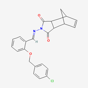 molecular formula C23H19ClN2O3 B5722117 4-({2-[(4-chlorobenzyl)oxy]benzylidene}amino)-4-azatricyclo[5.2.1.0~2,6~]dec-8-ene-3,5-dione 